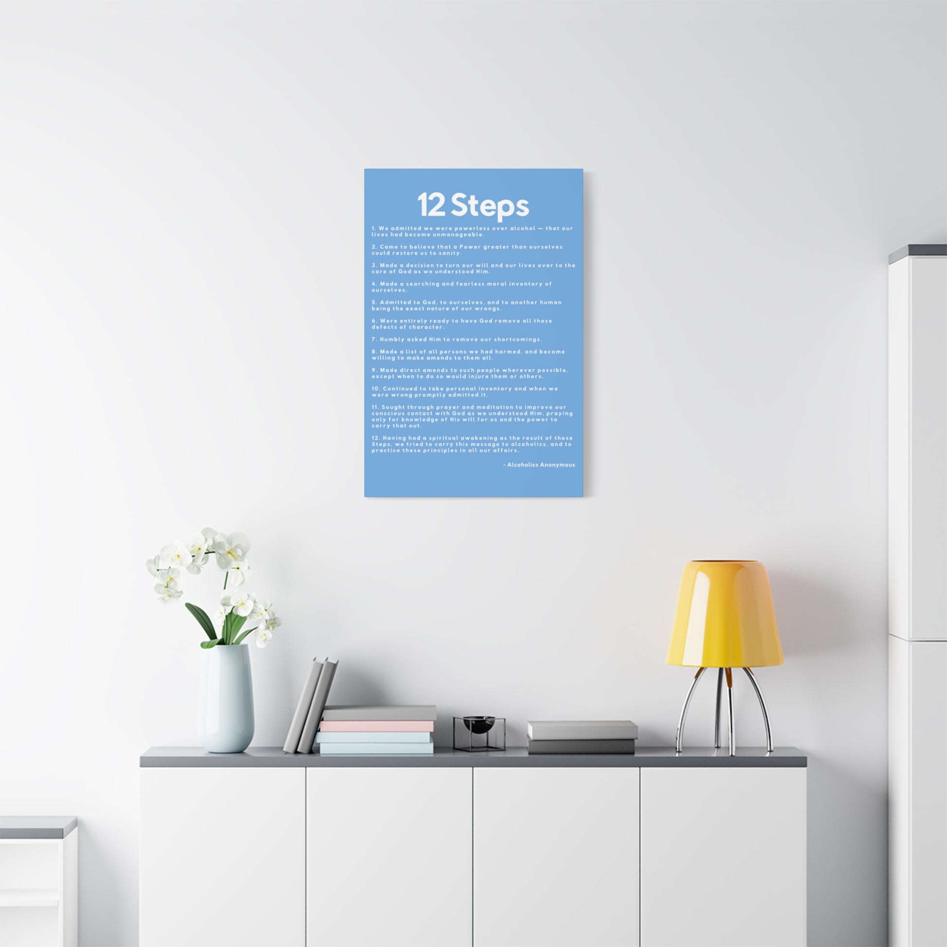 Haler Smith - Canvas - Haler Smith Matte Canvas - 12 Steps - Vertical Light Blue Matte Finish