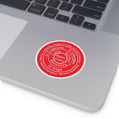 Haler Smith Vinyl Round Sticker - Higher Power 1 - Red