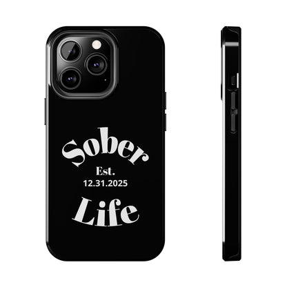 Recovery Phone Case | Sober Life Est. Design 1 | Black iPhone Case