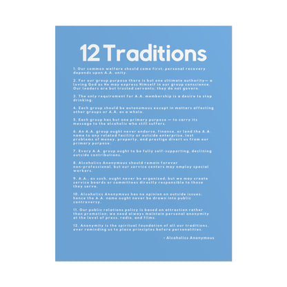 Haler Smith - Poster - Haler Smith Rolled Poster - 12 Traditions - Vertical Light Blue Matte Finish