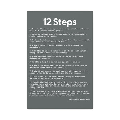 Haler Smith - Canvas - Haler Smith Matte Canvas - 12 Steps - Vertical Dark Gray Matte Finish