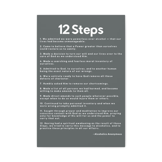 Haler Smith - Canvas - Haler Smith Matte Canvas - 12 Steps - Vertical Dark Gray Matte Finish