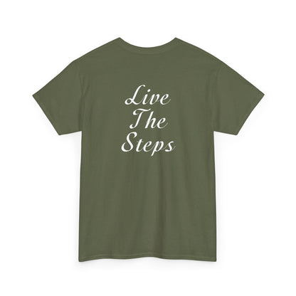 Haler Smith - T-Shirt - Haler Smith Heavy Cotton Short Sleeve Tee 2XL - 5XL - Live The Steps - White Letters