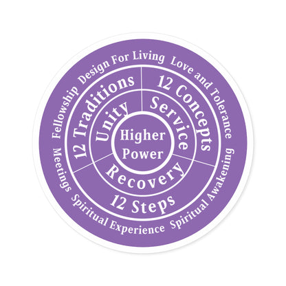 Haler Smith Vinyl Round Sticker - Higher Power 1 - Light Purple