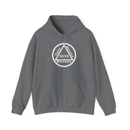 Sobriety Hoodie | Unity Service Recovery Sobriety Years Design 1 On The Front