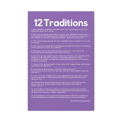 Haler Smith - Canvas - Haler Smith Matte Canvas - 12 Traditions - Vertical Light Purple Matte Finish