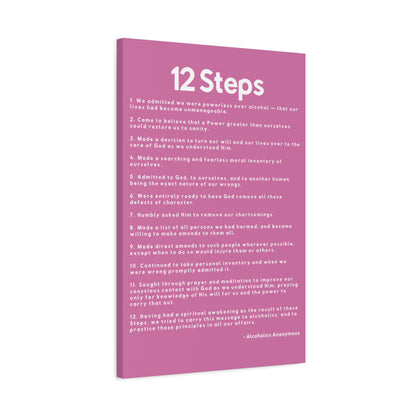 Haler Smith - Canvas - Haler Smith Matte Canvas - 12 Steps - Vertical Light Pink Matte Finish