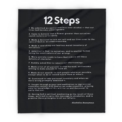 Haler Smith Polar Fleece Blanket - 12 Steps - Black