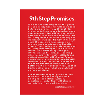 Haler Smith Rolled Poster - 9th Step Promises - Vertical Red Matte Finish