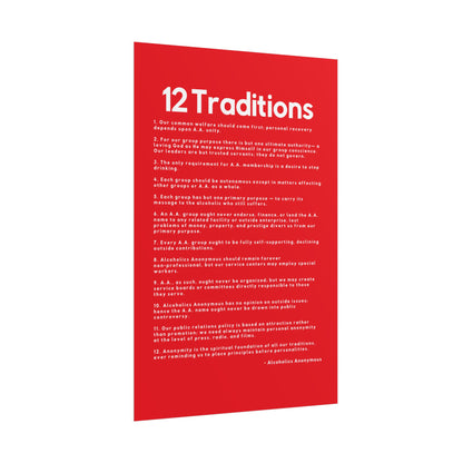 Haler Smith - Poster - Haler Smith Rolled Poster - 12 Traditions - Vertical Red Matte Finish