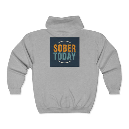 Recovery Zip Hoodie | Sober Today Design 8 On The Back