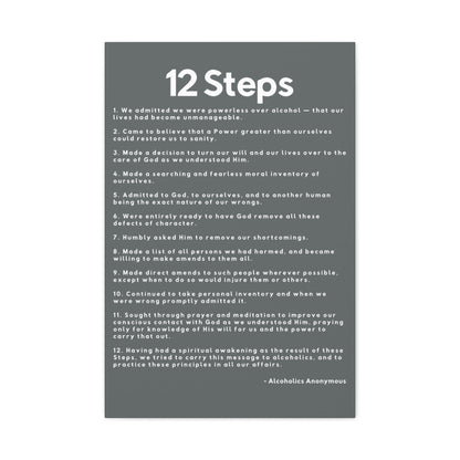 Haler Smith - Canvas - Haler Smith Matte Canvas - 12 Steps - Vertical Dark Gray Matte Finish