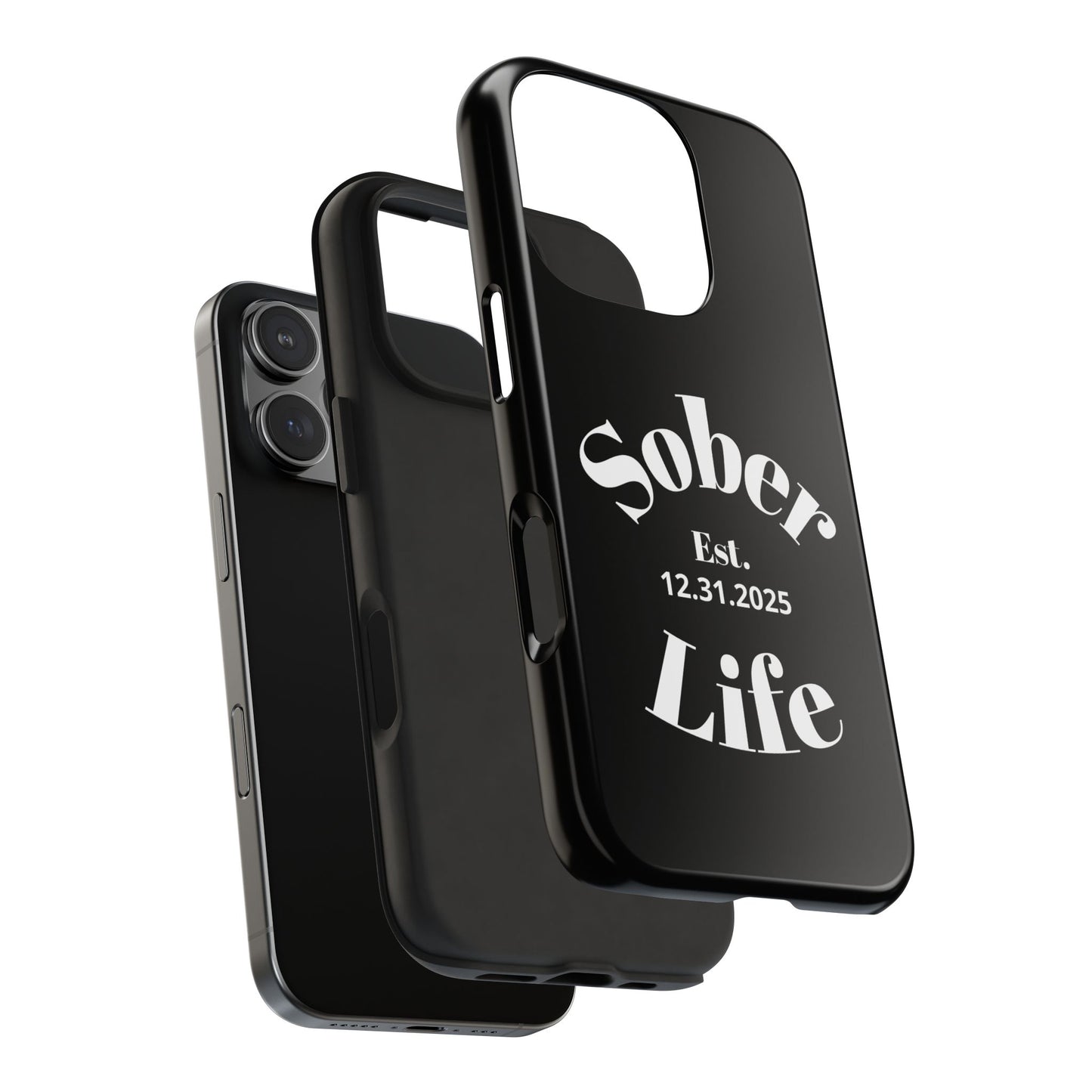 Recovery Phone Case | Sober Life Est. Design 1 | Black iPhone Case