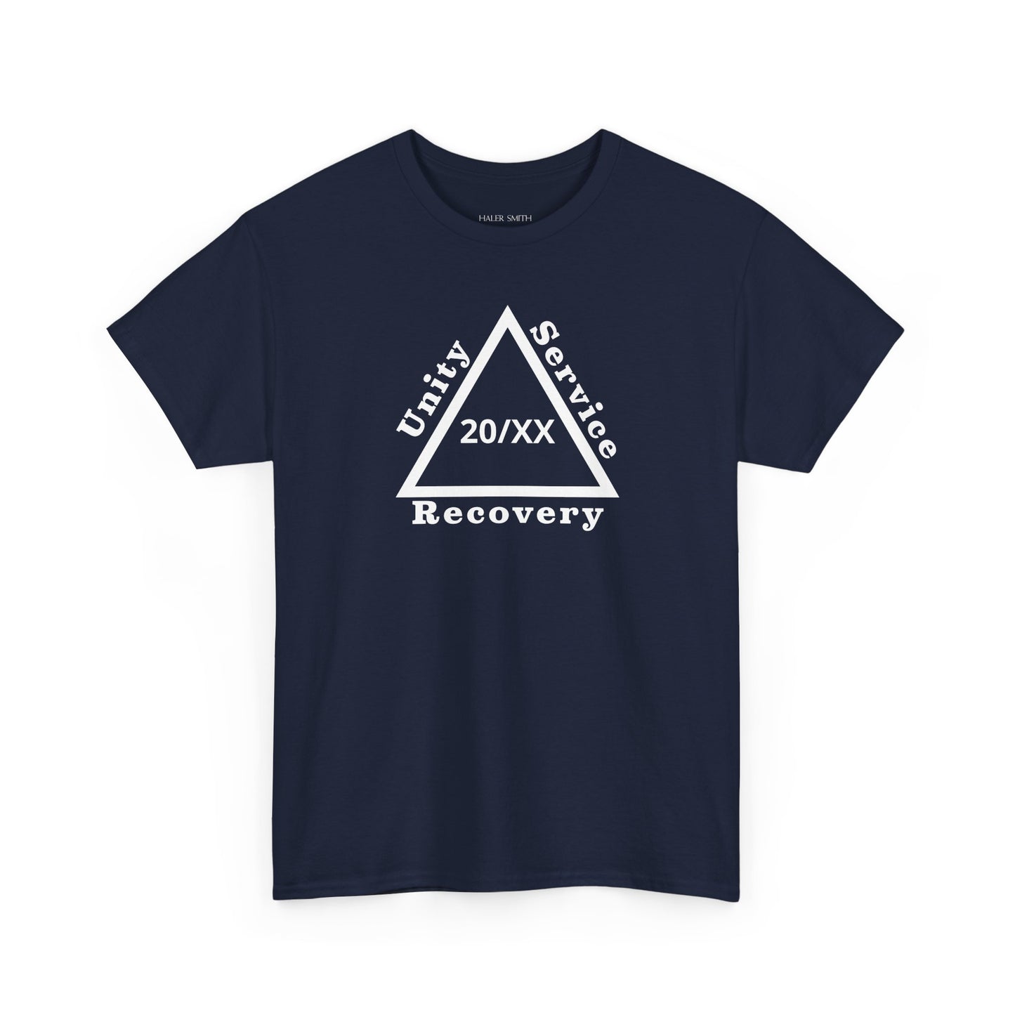 Recovery Short Sleeve T-Shirt | Unity Service Recovery Sobriety Years Design 1 On The Front