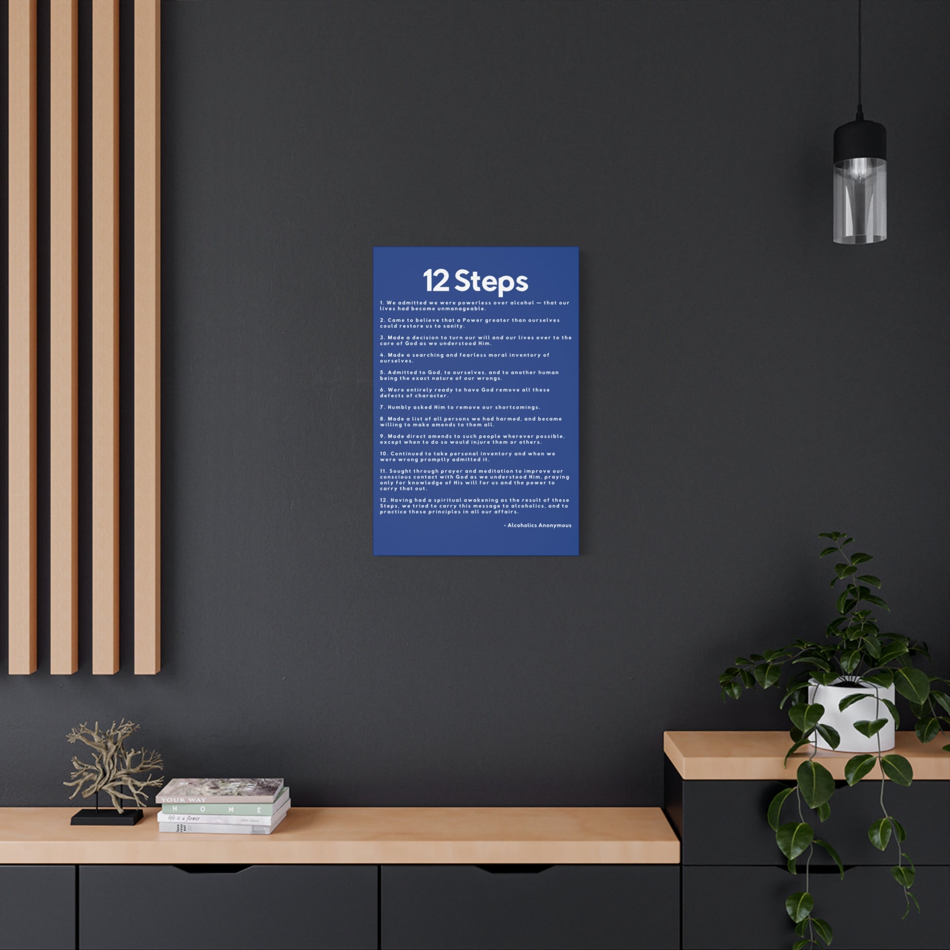 Haler Smith - Canvas - Haler Smith Matte Canvas - 12 Steps - Vertical Dark Blue Matte Finish