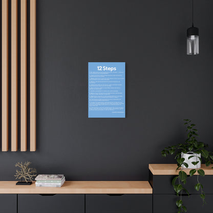Haler Smith - Canvas - Haler Smith Matte Canvas - 12 Steps - Vertical Light Blue Matte Finish