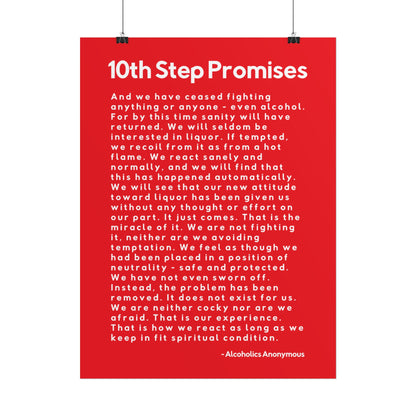Haler Smith - Poster - Haler Smith Rolled Poster - 10th Step Promises - Vertical Red Matte Finish