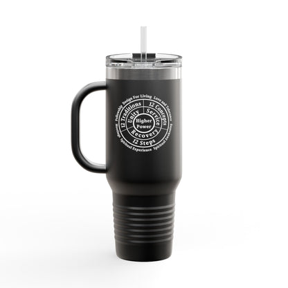 Haler Smith - Mug - Haler Smith Insulated Travel Mug with Straw 40 oz. - Higher Power 1 - White Letters