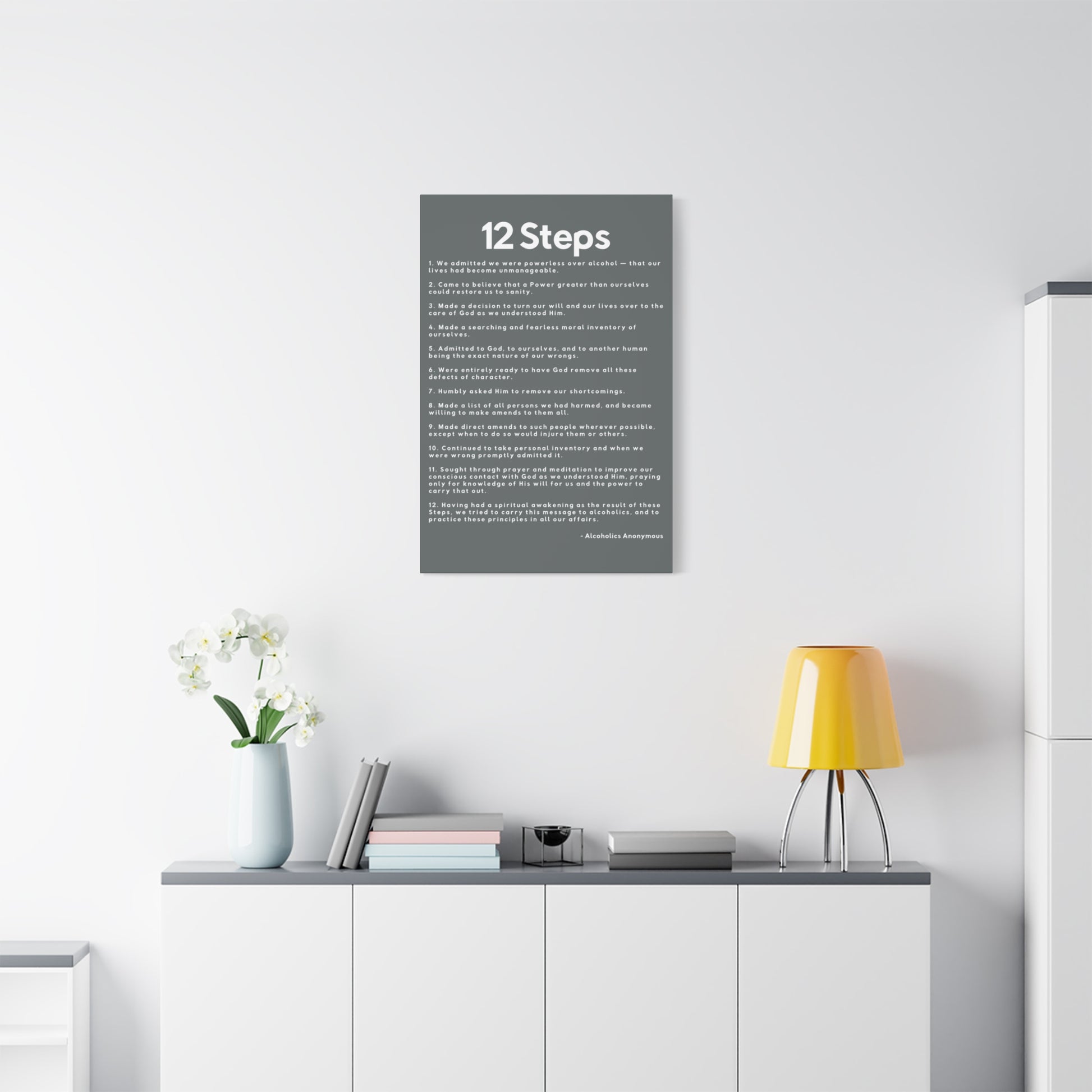 Haler Smith - Canvas - Haler Smith Matte Canvas - 12 Steps - Vertical Dark Gray Matte Finish