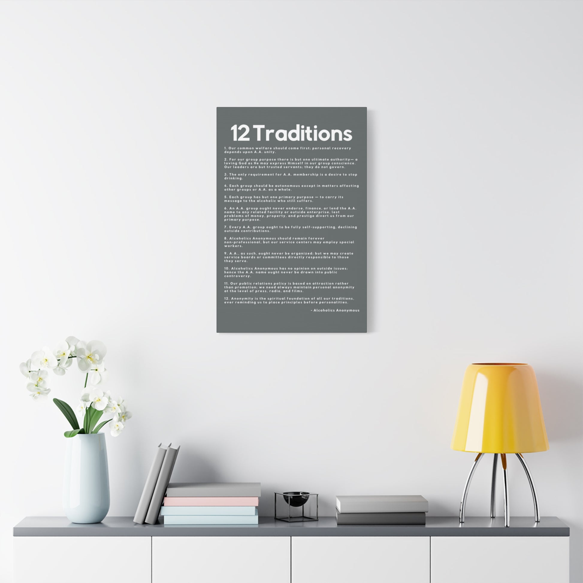 Haler Smith - Canvas - Haler Smith Matte Canvas - 12 Traditions - Vertical Dark Gray Matte Finish
