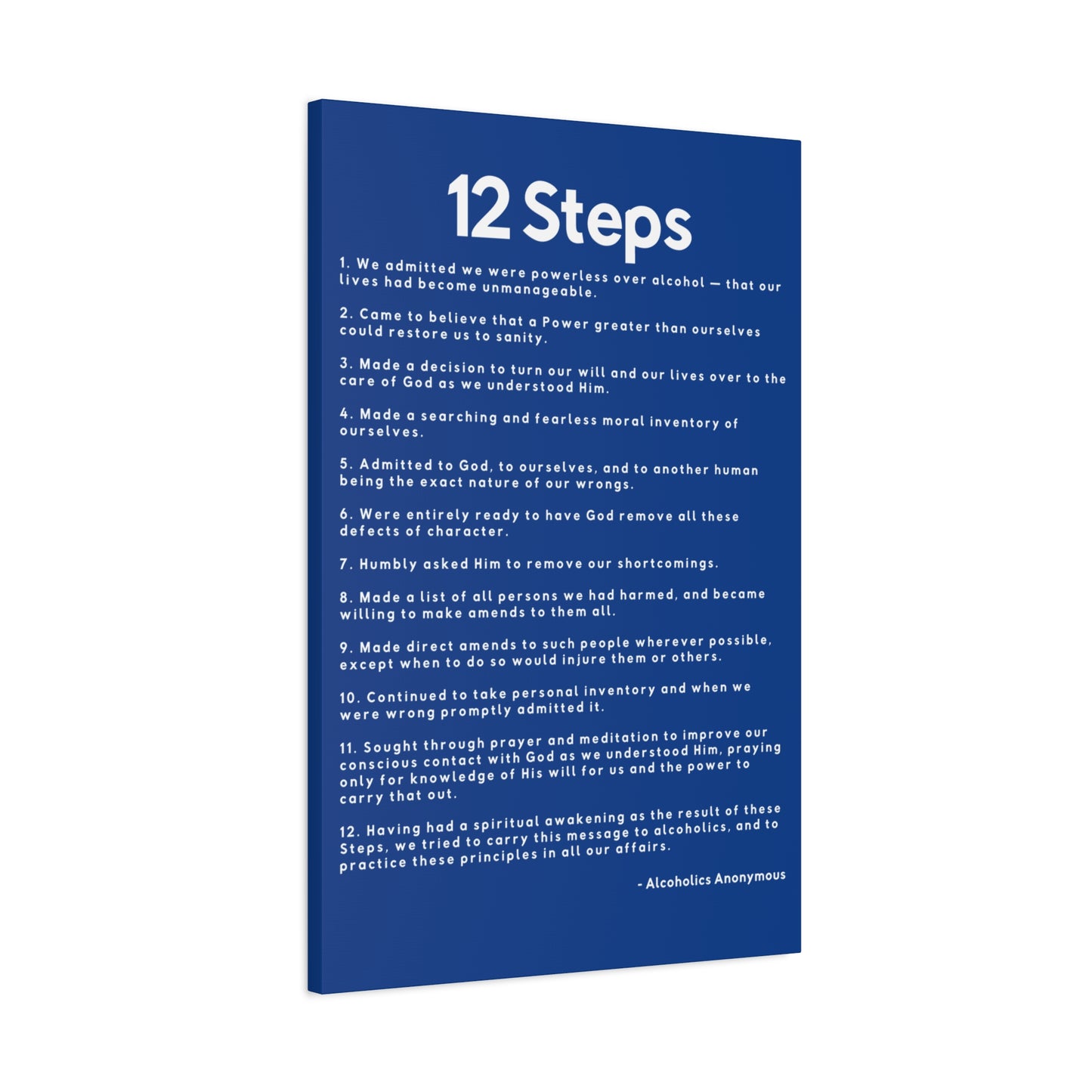 Haler Smith - Canvas - Haler Smith Matte Canvas - 12 Steps - Vertical Dark Blue Matte Finish