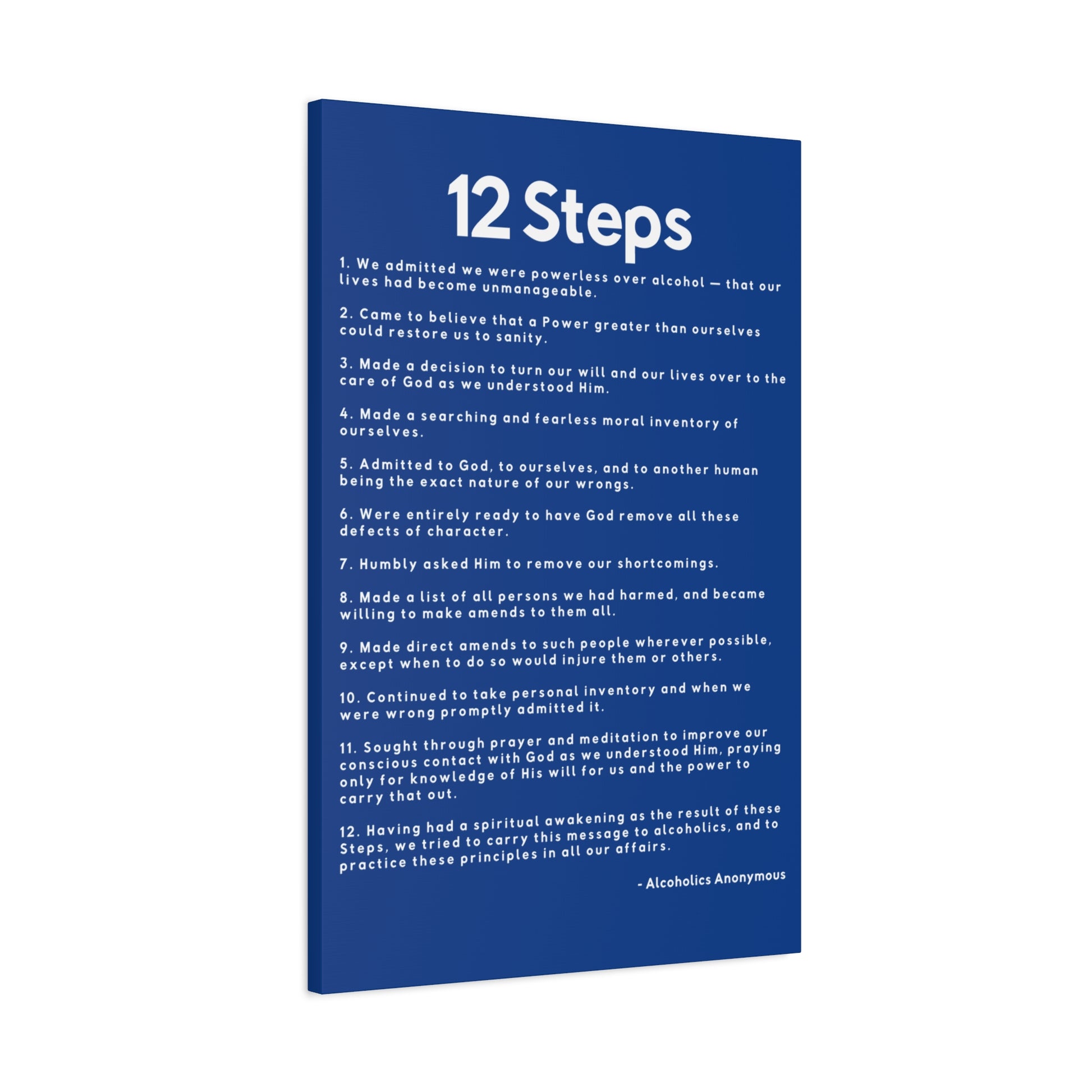 Haler Smith - Canvas - Haler Smith Matte Canvas - 12 Steps - Vertical Dark Blue Matte Finish