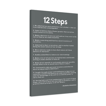 Haler Smith - Canvas - Haler Smith Matte Canvas - 12 Steps - Vertical Dark Gray Matte Finish