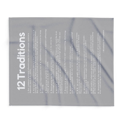 Haler Smith - Home Decor - Haler Smith Polar Fleece Blanket - 12 Traditions - Light Gray