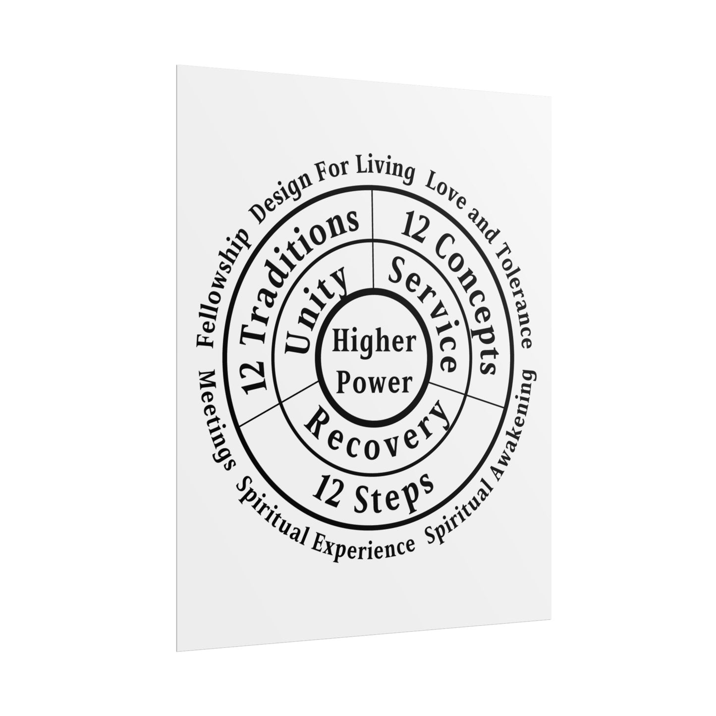 Haler Smith Rolled Poster - Higher Power 1 - White Matte Finish - Black Letters