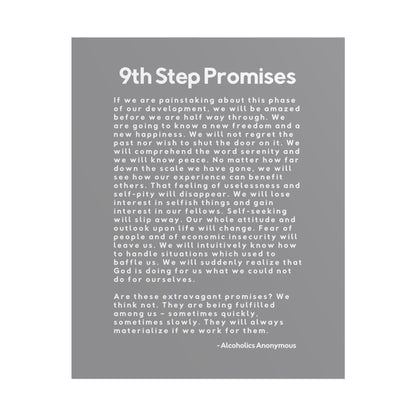Haler Smith Rolled Poster - 9th Step Promises - Vertical Gray Matte Finish