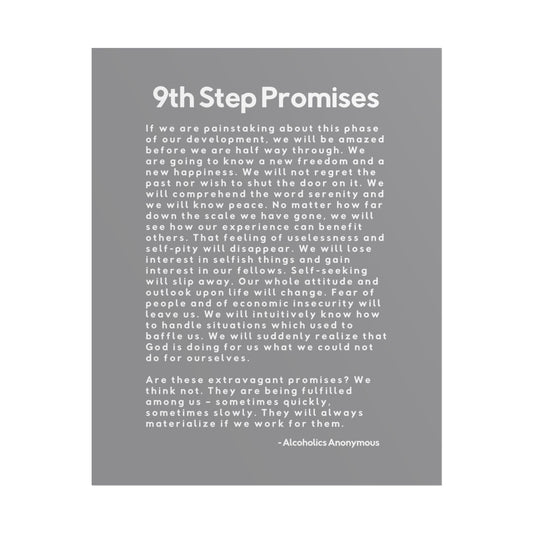 Haler Smith Rolled Poster - 9th Step Promises - Vertical Gray Matte Finish