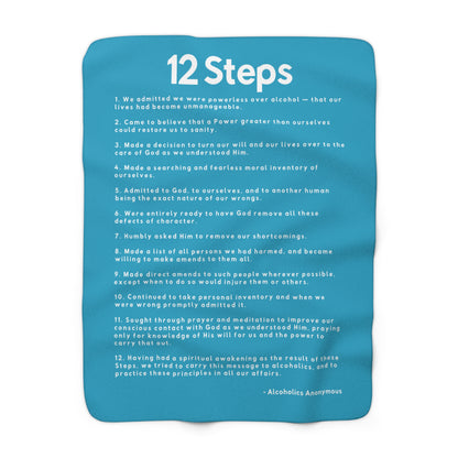 Haler Smith - Home Decor - Haler Smith Sherpa Fleece Blanket - 12 Steps - Turquoise
