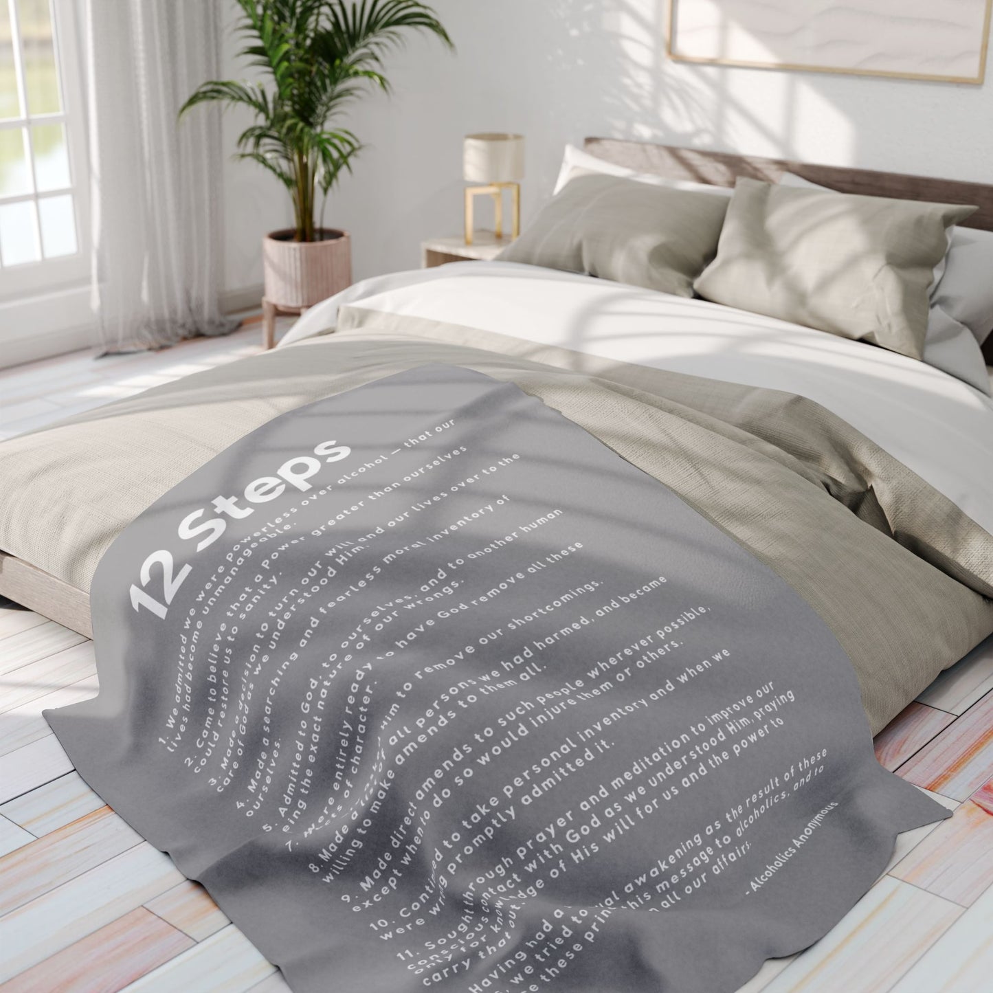 Haler Smith Polar Fleece Blanket - 12 Steps - Light Gray