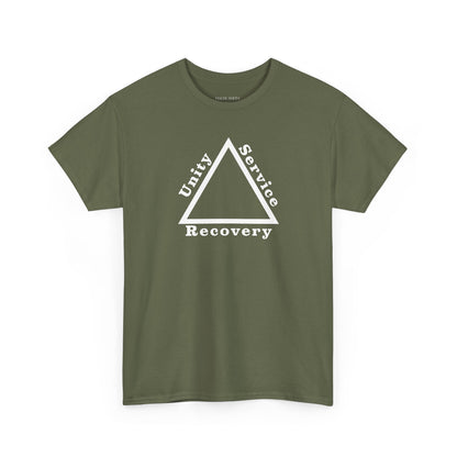 Recovery Short Sleeve T-Shirt | Unity Service Recovery Design 1 On The Front