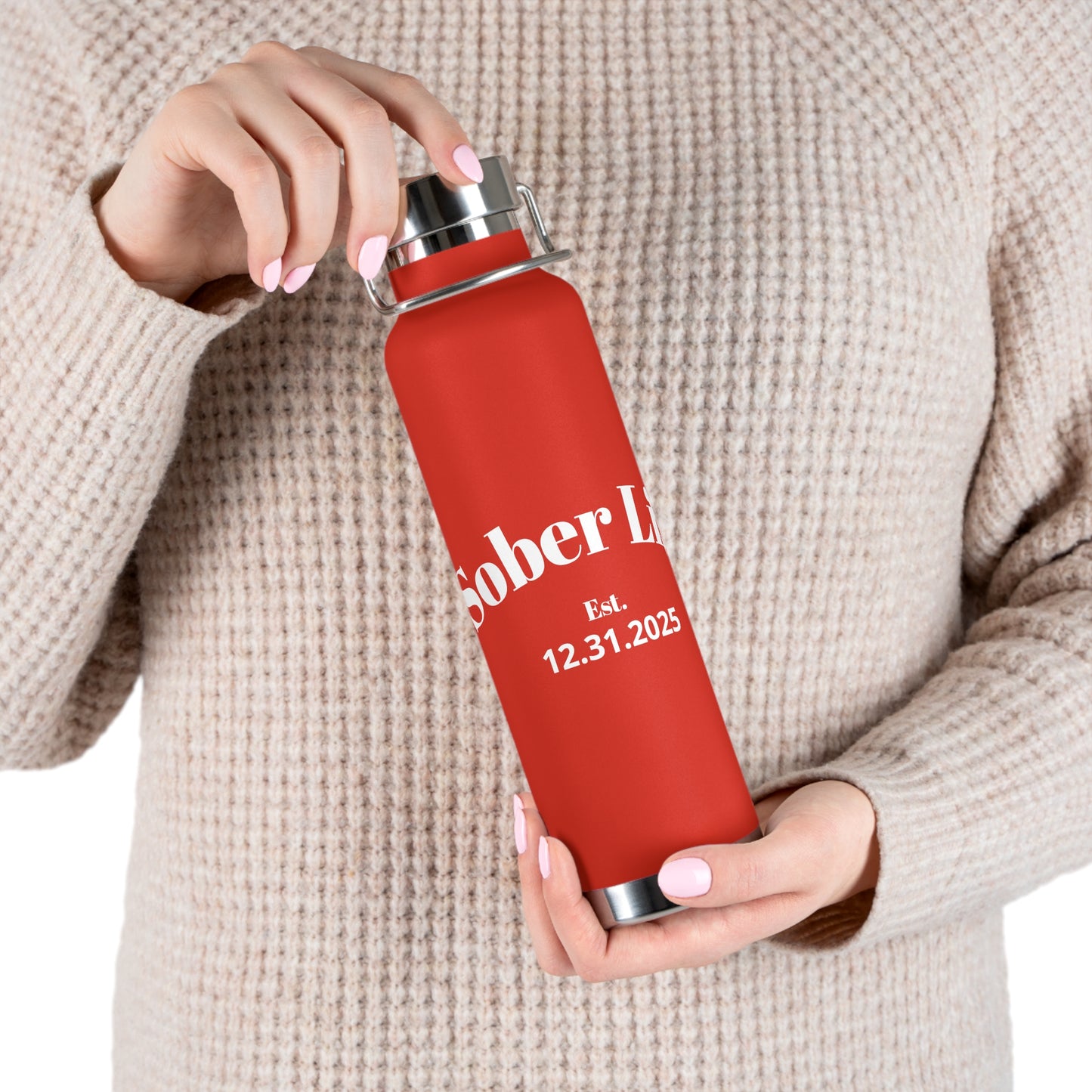 Recovery Insulated Water Bottle 22oz | Sober Life Est. Design 1
