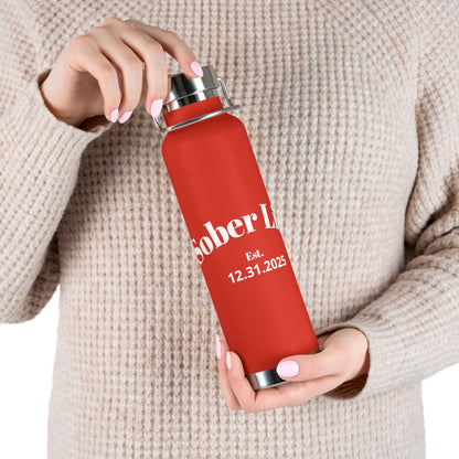 Recovery Insulated Water Bottle 22oz | Sober Life Est. Design 1