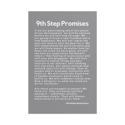 Haler Smith Rolled Poster - 9th Step Promises - Vertical Gray Matte Finish