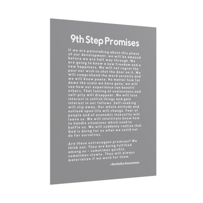 Haler Smith Rolled Poster - 9th Step Promises - Vertical Gray Matte Finish