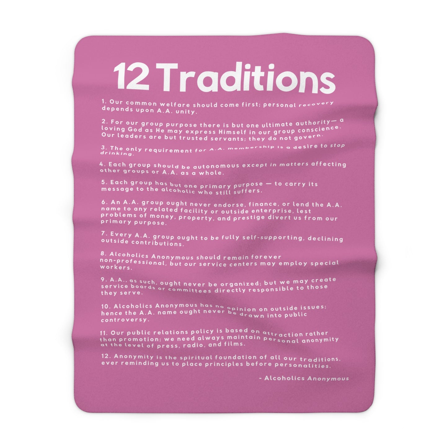 Haler Smith - Home Decor - Haler Smith Sherpa Fleece Blanket - 12 Traditions - Light Pink