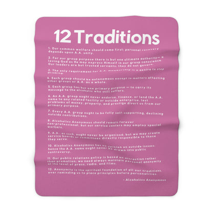 Haler Smith - Home Decor - Haler Smith Sherpa Fleece Blanket - 12 Traditions - Light Pink