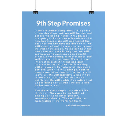 Haler Smith Rolled Poster - 9th Step Promises - Vertical Light Blue Matte Finish