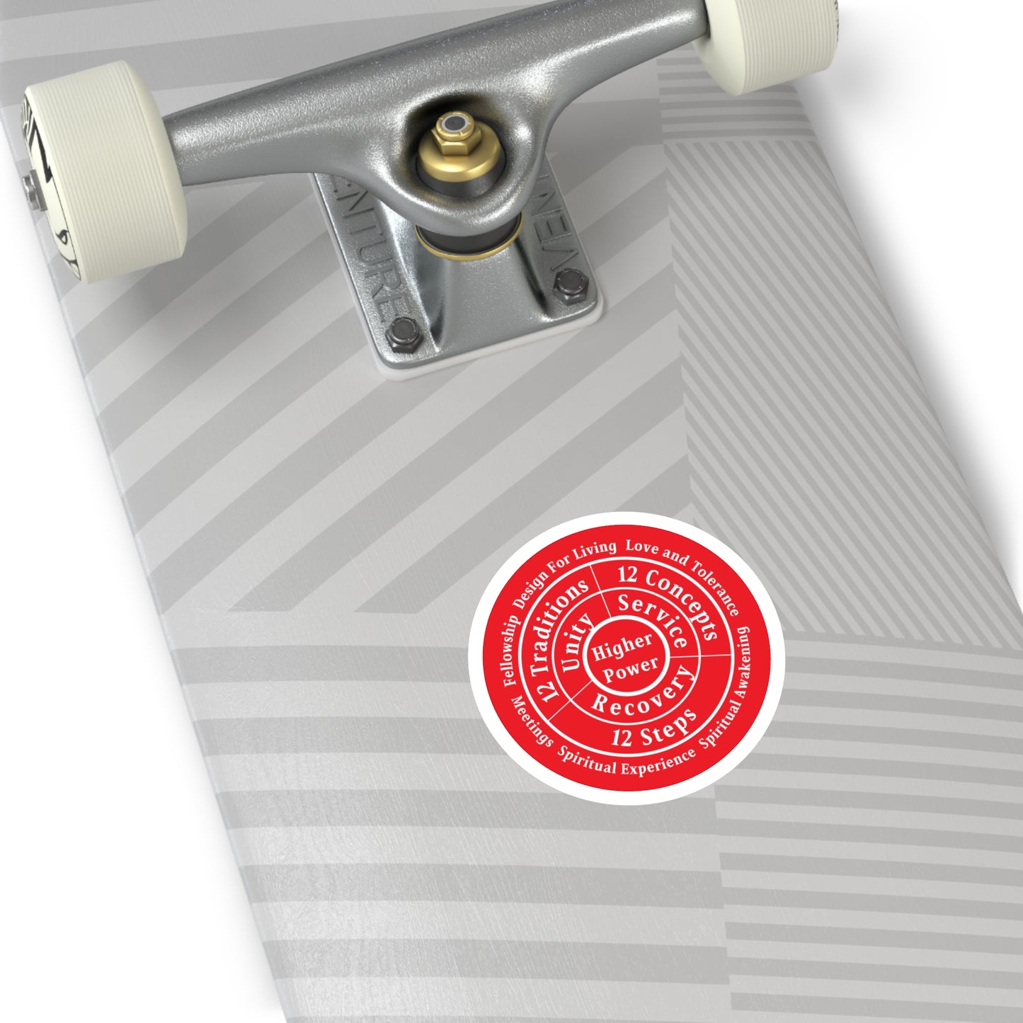 Haler Smith Vinyl Round Sticker - Higher Power 1 - Red