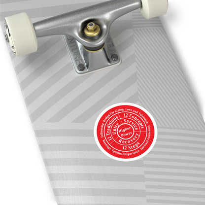 Haler Smith Vinyl Round Sticker - Higher Power 1 - Red