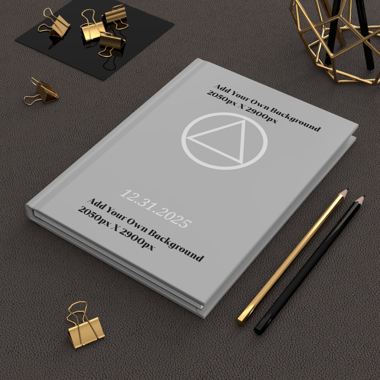 Recovery Hardcover Journal | Circle and Triangle Sobriety Date | Add Your Own Background