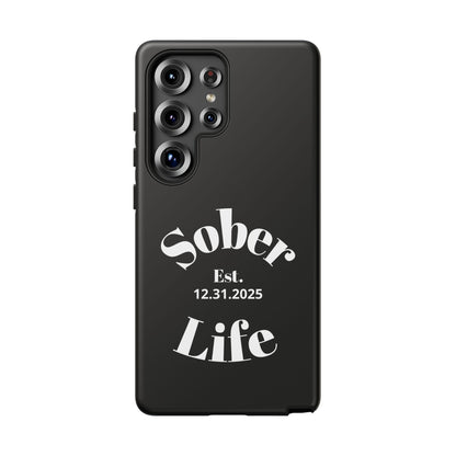 Recovery Phone Case | Sober Life Est. Design 1 | Black Samsung Galaxy Case