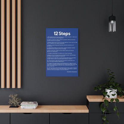 Haler Smith - Canvas - Haler Smith Matte Canvas - 12 Steps - Vertical Dark Blue Matte Finish