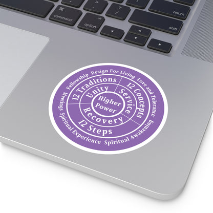 Haler Smith Vinyl Round Sticker - Higher Power 1 - Light Purple