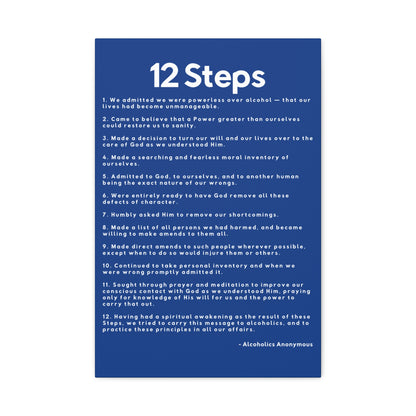Haler Smith - Canvas - Haler Smith Matte Canvas - 12 Steps - Vertical Dark Blue Matte Finish