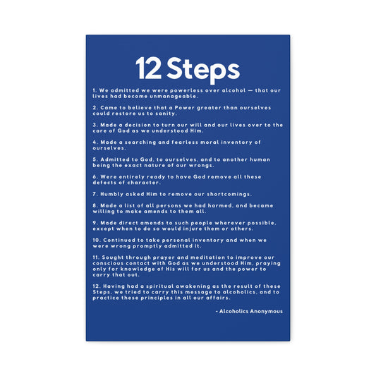Haler Smith - Canvas - Haler Smith Matte Canvas - 12 Steps - Vertical Dark Blue Matte Finish