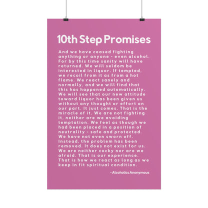 Haler Smith - Poster - Haler Smith Rolled Poster - 10th Step Promises - Vertical Light Pink Matte Finish